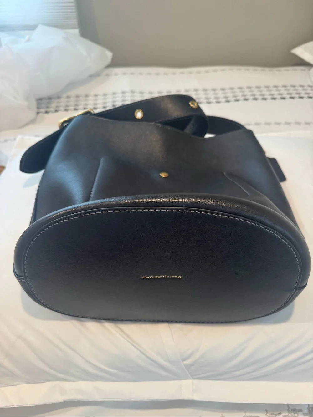 Coach Bleecker Bucket Bag with Pouch Black Brass Hardware Shoulder Bag